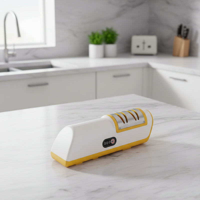 aguiseur couteau electrique jaune