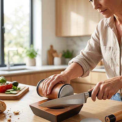 Aiguiseurs de couteaux affûtage progressif avec deux zones de grain différent