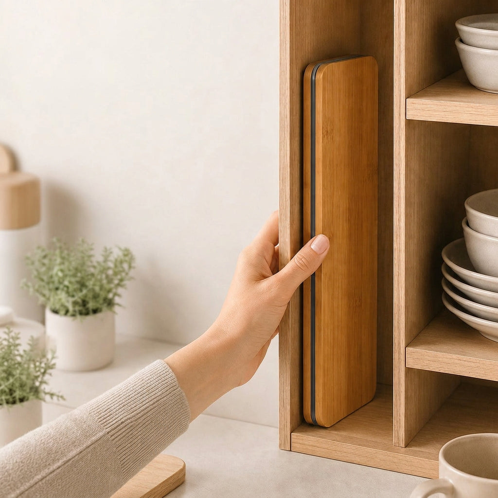 planche à découper bambou pliable pour rangement efficace