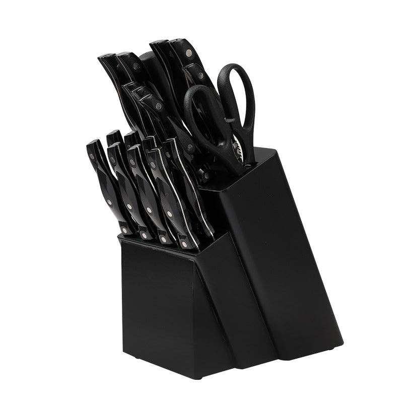 set couteau cuisine bloc noir