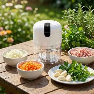 mini hachoir électrique portable couper légume viande dans jardin
