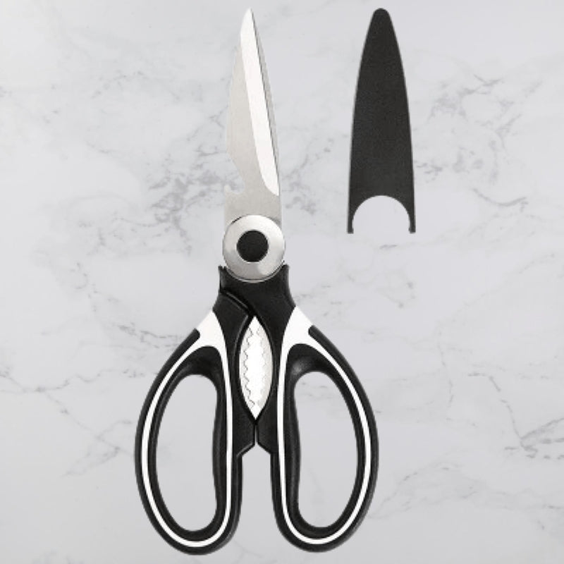 Ciseaux cuisine multifonction noir avec étui