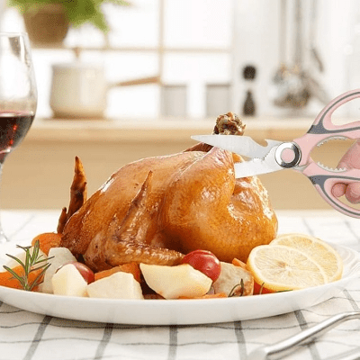 Ciseaux-de-cuisine-multifonction-rose-coupant-os-poulet