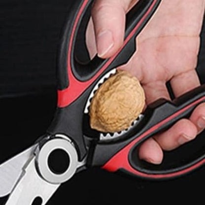 Ciseaux de cuisine multifonction rouge coupant noix