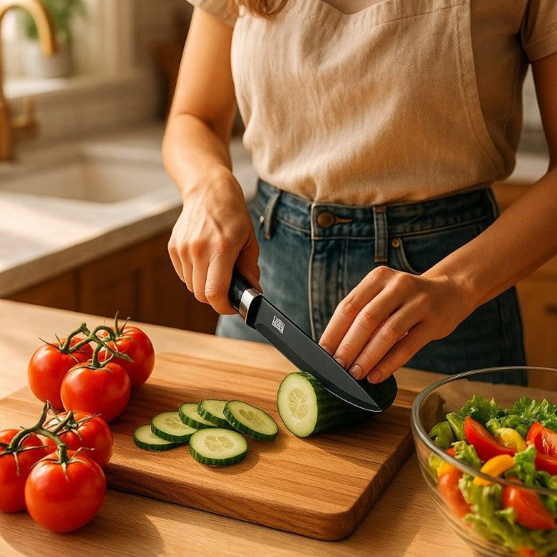 Couteau cuisine ergonomique repas savoureux