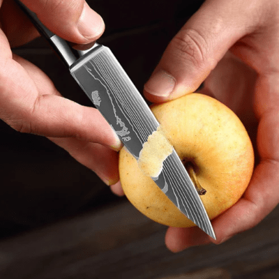 Couteau de cuisine office epluchant pomme jaune
