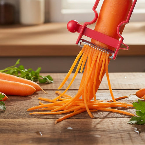 Eplucheur carottes rouge pour créer julienne carottes