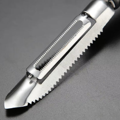 Eplucheur lame double dentelée multifonction
