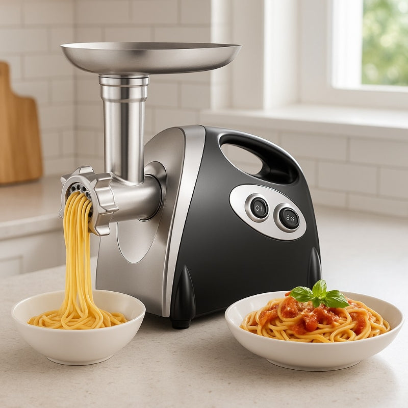 Hachoir electrique a viande gourmet acier préparant spaghetti