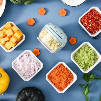 Hachoir manuel famille dynamo légumes bols