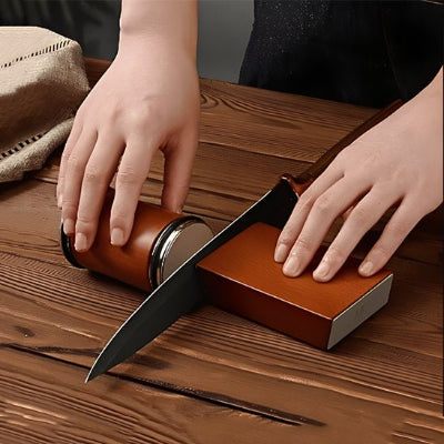 Pierre à aiguiser Double-Face positionnement couteau