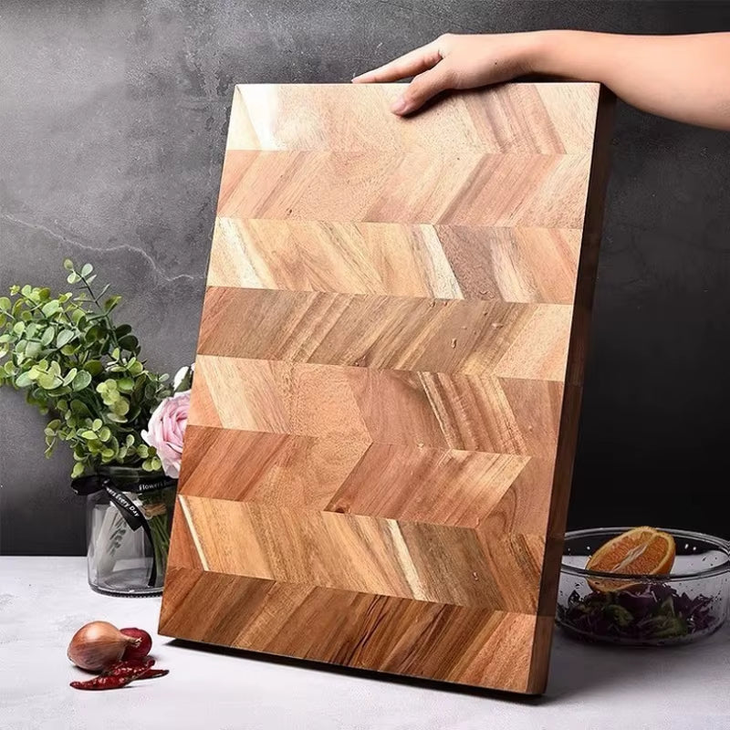 Planche à découper bois debout avec pot fleur