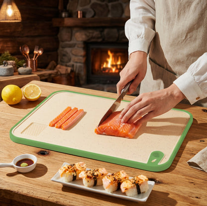 Planche à découper lastique trancher saumon pour repas suhis