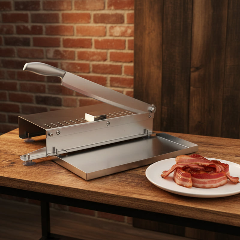 Trancheuse à jambon avec assiette bacon