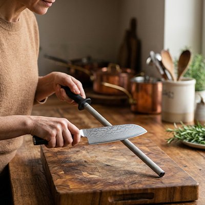 Aiguiseurs de couteaux femme affûte facilement son couteau