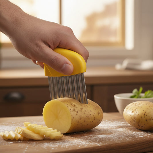 coupe frite manuel main tranchant pomme de terre ondulée aisément
