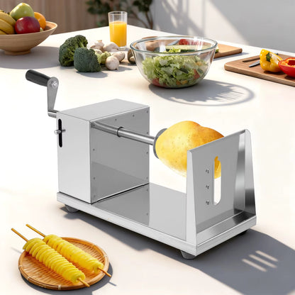 coupe frites professionnel avec assiette de spirale de pomme de terre