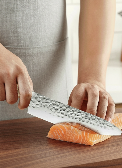 couteau de cuisine coupant du poisson
