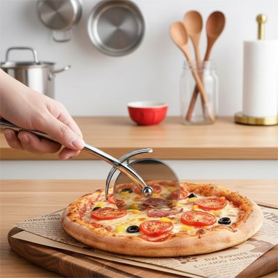 Couteau pizza argent discret