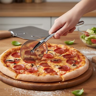 Couteau pizza  coupe efficacement 