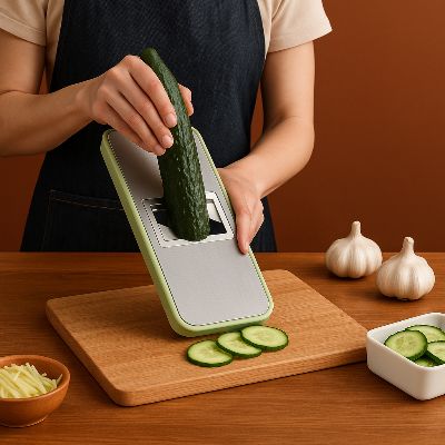 cuisine mandoline tranchant concombre tranches parfaites