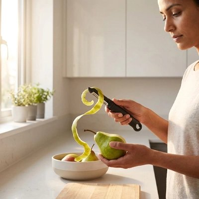 econome pomme de terre poignée ergonomique pour éplucher une poire