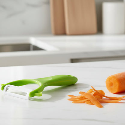 éplucheur carotte ruban concombre sur comptoir cuisine
