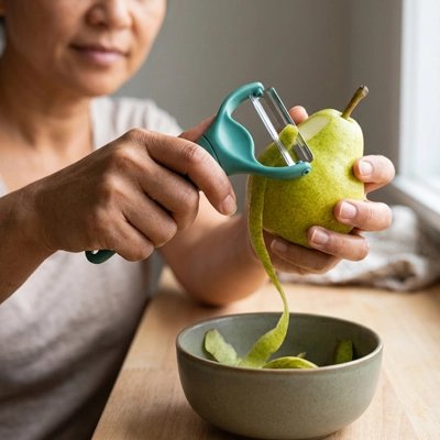 Eplucheur pomme de terre éplucher une poire dans effort