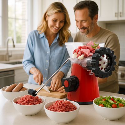 hachoir viande alchimiste couple préparant souper