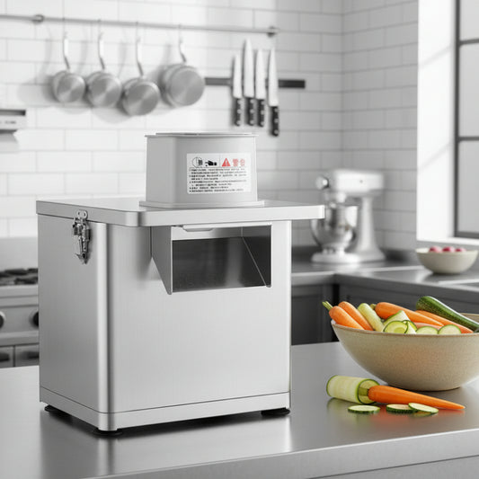 mandoline multifonctions electrique cuisine avec légumes sur comptoir