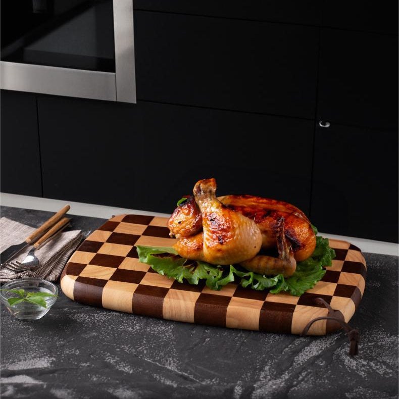 planche à découper damier peut contenir poulet