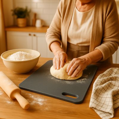 planche à decouper tranche de vie grise multi usage pétrir pain