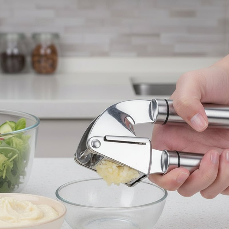 presse ail professionnel préparation vinaigrette à l'ail pour salade