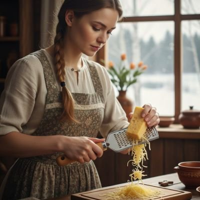 Râpe à fromage femme râpant fromage aisément