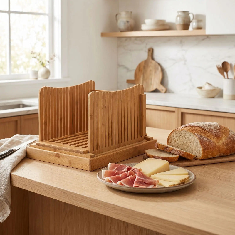 trancheuse jambon avec assiette pain jambon fromage