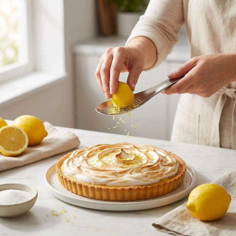 zesteur citron femme zeste citron sur tarte aux citrons